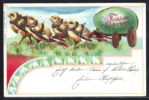 Cartolina pulcini pasqua - cartolina,