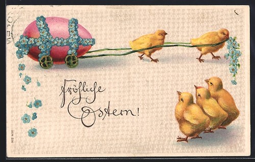Cartolina pulcini pasqua - pulcini,