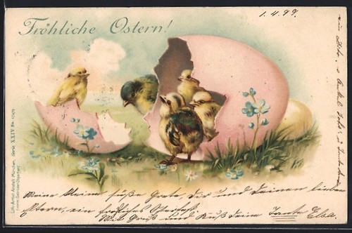 Litografia pulcini pasqua - di,