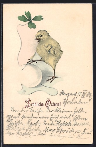 Cartolina pulcini pasqua - cartolina,