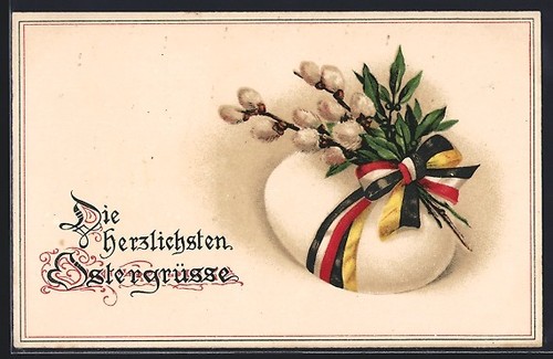 Uovo pasqua con nastri - di,